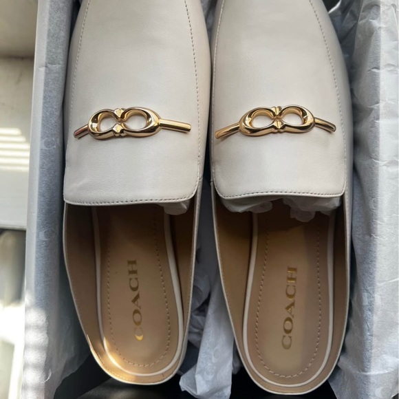 Coach Sienna Leather Slide in Chalk White - Women's Size 11 - Picture 1 of 5